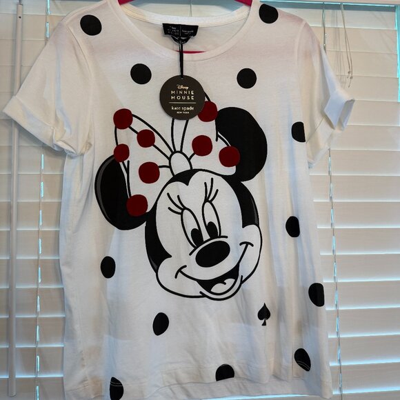 NWT Kate Spade x Disney Minnie Mouse Short Sleeve Cotton T-Shirt (Size: M) - Picture 1 of 3